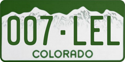 CO license plate 007LEL