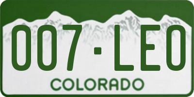 CO license plate 007LEO