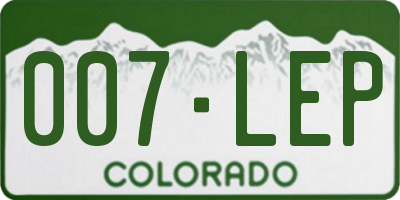 CO license plate 007LEP