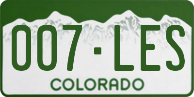 CO license plate 007LES