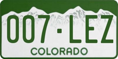 CO license plate 007LEZ