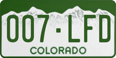 CO license plate 007LFD