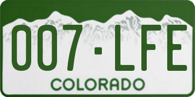 CO license plate 007LFE