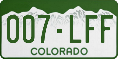 CO license plate 007LFF