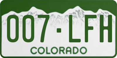 CO license plate 007LFH