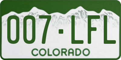 CO license plate 007LFL