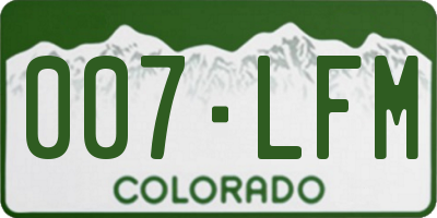 CO license plate 007LFM