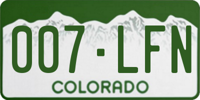 CO license plate 007LFN