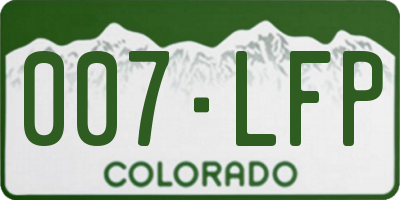 CO license plate 007LFP