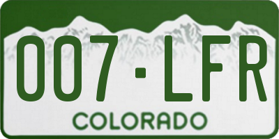 CO license plate 007LFR