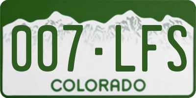 CO license plate 007LFS