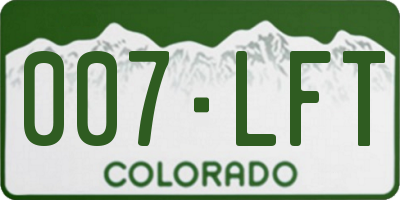 CO license plate 007LFT