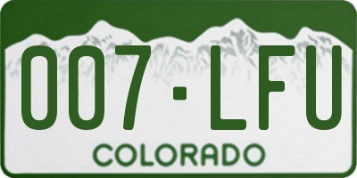 CO license plate 007LFU