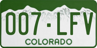 CO license plate 007LFV