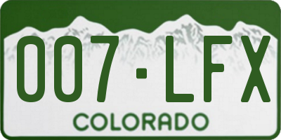 CO license plate 007LFX