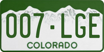 CO license plate 007LGE