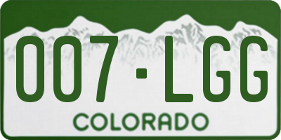 CO license plate 007LGG