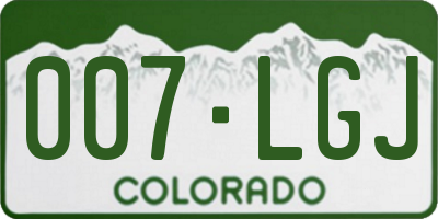 CO license plate 007LGJ