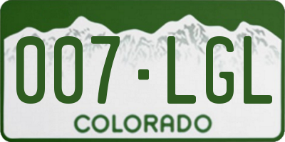 CO license plate 007LGL