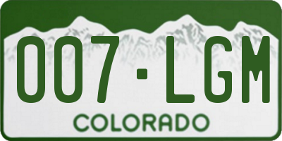 CO license plate 007LGM