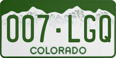 CO license plate 007LGQ