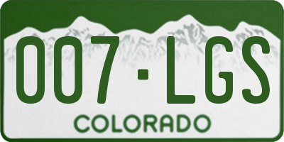 CO license plate 007LGS