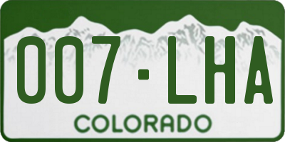 CO license plate 007LHA