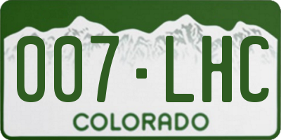 CO license plate 007LHC