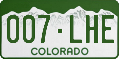 CO license plate 007LHE