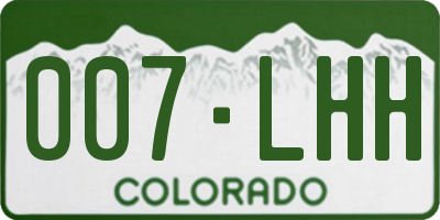 CO license plate 007LHH