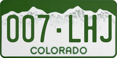 CO license plate 007LHJ