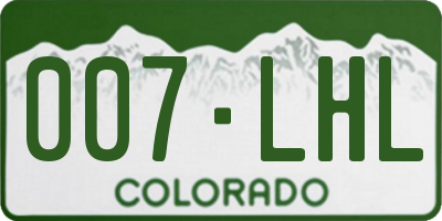 CO license plate 007LHL