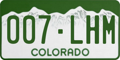 CO license plate 007LHM