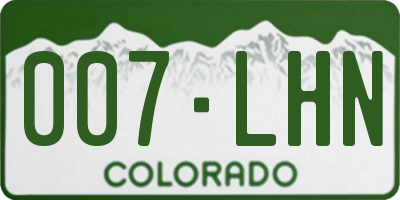 CO license plate 007LHN