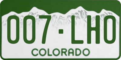 CO license plate 007LHO