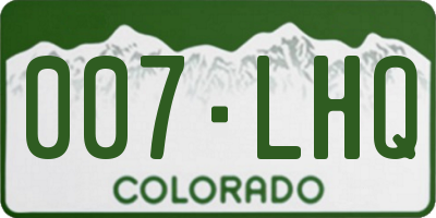 CO license plate 007LHQ