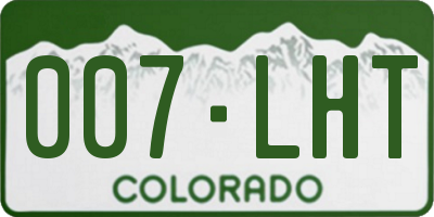CO license plate 007LHT