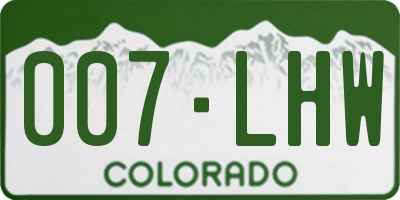 CO license plate 007LHW