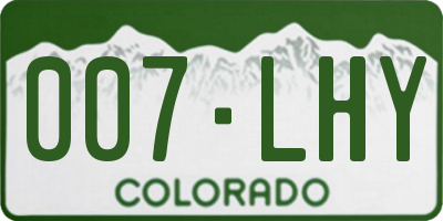 CO license plate 007LHY