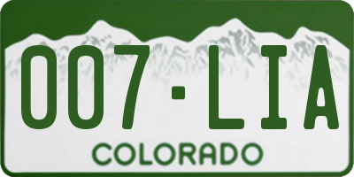 CO license plate 007LIA