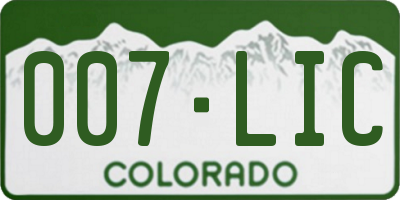 CO license plate 007LIC