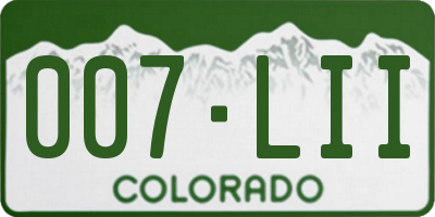 CO license plate 007LII