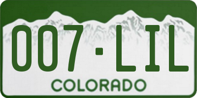 CO license plate 007LIL