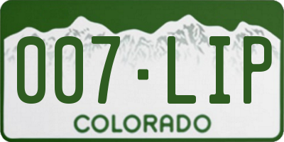 CO license plate 007LIP