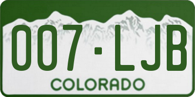 CO license plate 007LJB