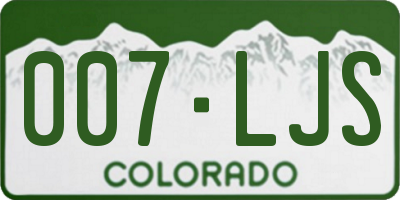 CO license plate 007LJS