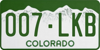 CO license plate 007LKB