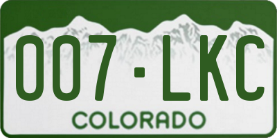 CO license plate 007LKC