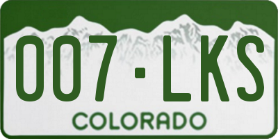 CO license plate 007LKS