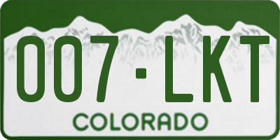 CO license plate 007LKT